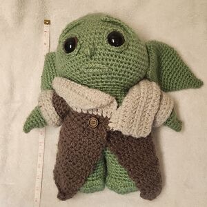 Handmade Green and Brown Crochet Doll